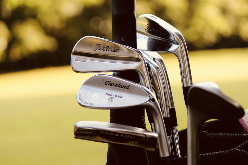 Close-up shot of a golf clubs